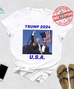 Trump 2024 Stay Strong Fist Pump Rally Secret Service Flag T Shirt, hoodie, sweater, long sleeve and tank top Trump 2024 Stay Strong Fist Pump Rally Secret Service Flag T Shirt