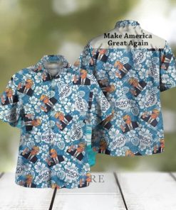 Trump Make America Great Again Busch Light Hawaiian Shirt Memes