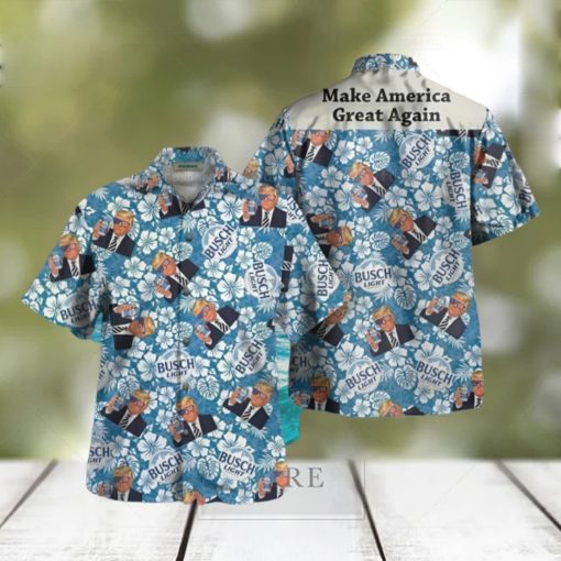 Trump Make America Great Again Busch Light Hawaiian Shirt Memes