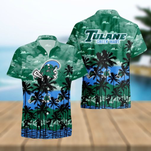 Tulane Green Wave Palms Tree Hawaiian Shirt