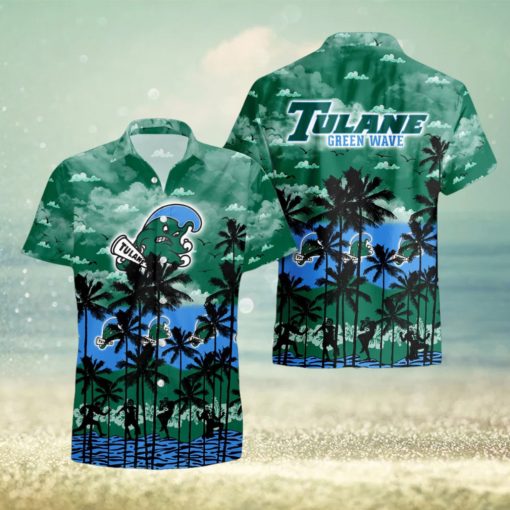 Tulane Green Wave Palms Tree Hawaiian Shirt