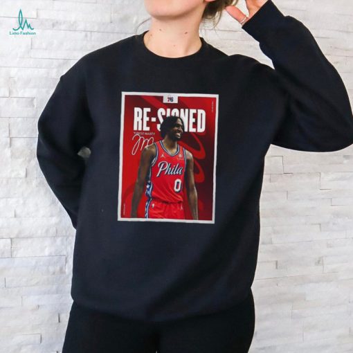 Tyrese Maxey Re Signed Philadelphia 76ers Shirt
