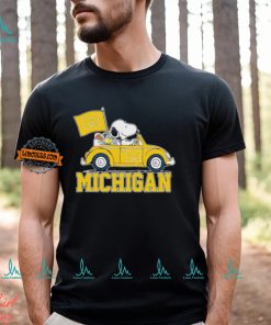 University Of Michigan Peanuts Snoopy And Woodstock On Car Shirt