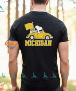 University Of Michigan Peanuts Snoopy And Woodstock On Car Shirt