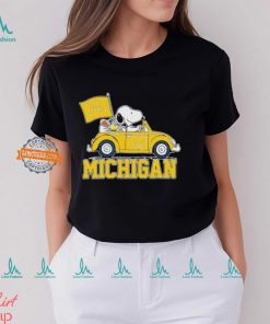 University Of Michigan Peanuts Snoopy And Woodstock On Car Shirt
