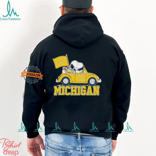 University Of Michigan Peanuts Snoopy And Woodstock On Car Shirt