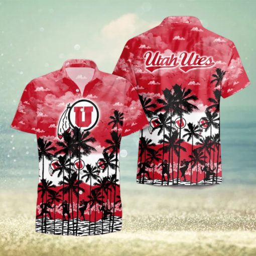 Utah Utes Palms Tree Hawaiian Shirt