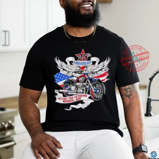Victory for veteransmemorial ride 25th anniversary motorcycle shirt