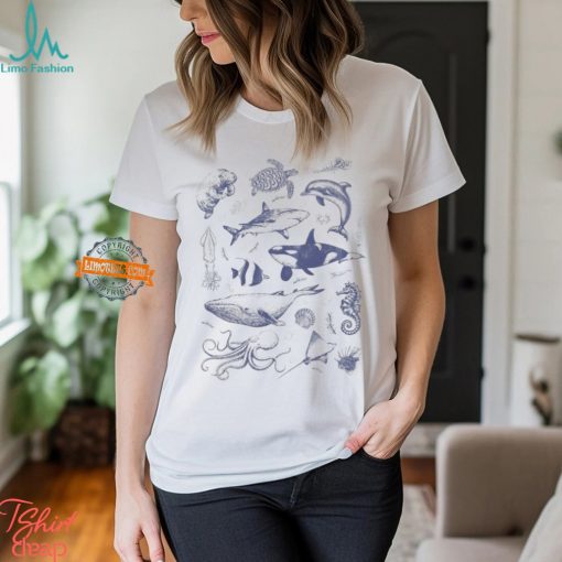 Vintage 90s Tattoo Sea Animal Tshirt, Retro Ocean Nature Shirt, Sealife, Ocean, Whale, Orca, Turtle, Dolphin Shirt, Unisex Relaxed Adult Tee