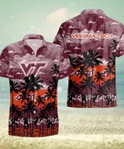 Virginia Tech Hokies Palms Tree Hawaiian Shirt