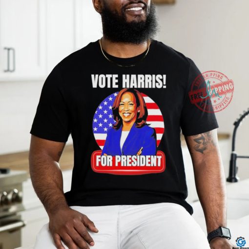 Vote Kamala Harris for president 2024 American flag shirt