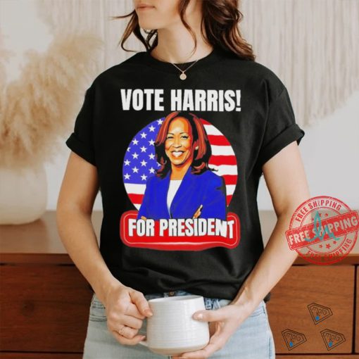 Vote Kamala Harris for president 2024 American flag shirt