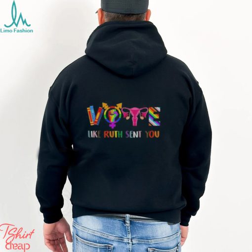 Vote Like Ruth Sent You Uterus Feminist Lgbt Retro Men’s T shirt Back Print