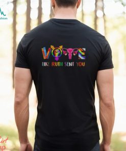 Vote Like Ruth Sent You Uterus Feminist Lgbt Retro Men's T shirt Back Print
