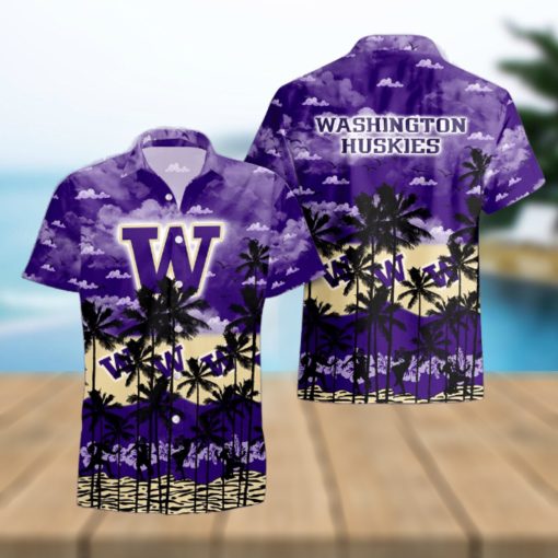 Washington Huskies Palms Tree Hawaiian Shirt