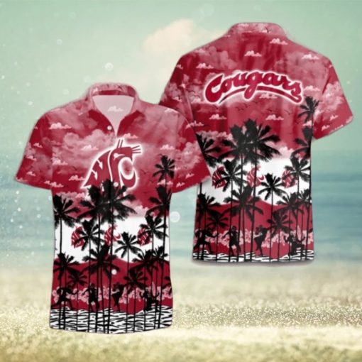 Washington State Cougars Palms Tree Hawaiian Shirt