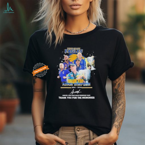 West Coast Eagles Adam Simpson 2014 2024 Thank You For The Memories T Shirt