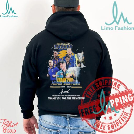 West Coast Eagles Adam Simpson 2014 2024 Thank You For The Memories T Shirt