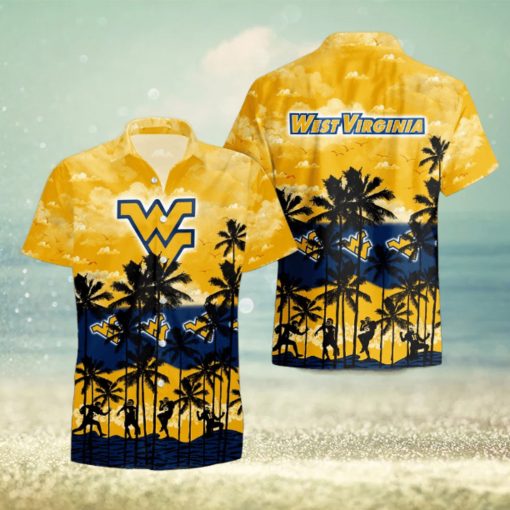 West Virginia Mountaineers Palms Tree Hawaiian Shirt