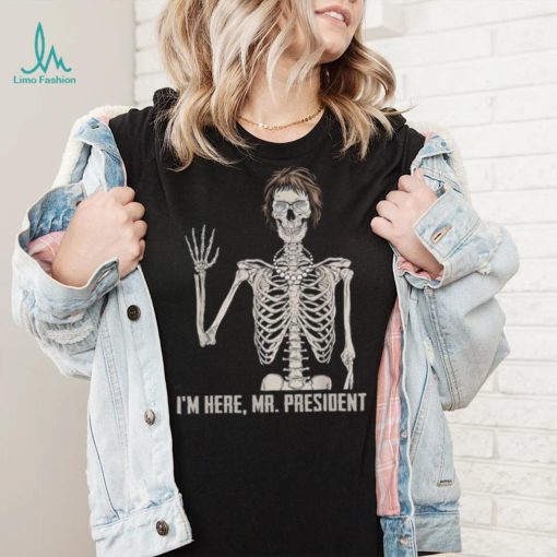 Where’s jackie I’m here skeleton halloween shirt