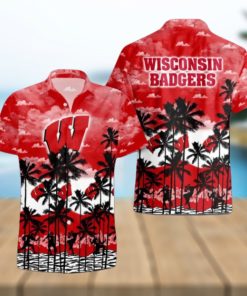 Wisconsin Badgers Palms Tree Hawaiian Shirt