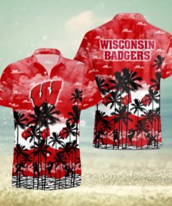 Wisconsin Badgers Palms Tree Hawaiian Shirt