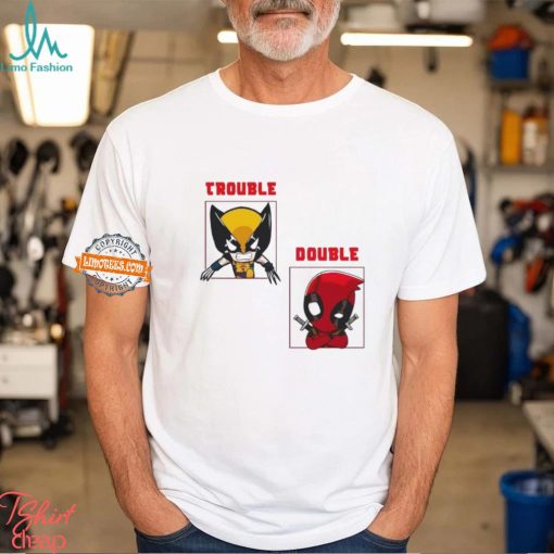 Wolverine and Deadpool chibi double trouble cartoon shirt