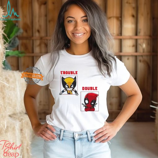 Wolverine and Deadpool chibi double trouble cartoon shirt