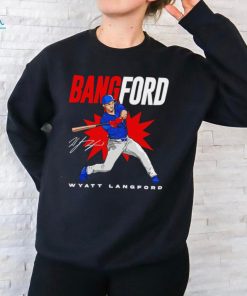Wyatt Langford bangford Texas Rangers baseball signature shirt
