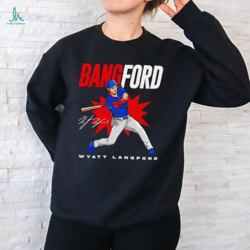 Wyatt Langford bangford Texas Rangers baseball signature shirt