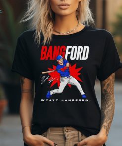 Wyatt Langford bangford Texas Rangers baseball signature shirt