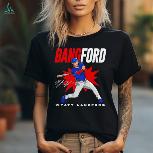 Wyatt Langford bangford Texas Rangers baseball signature shirt