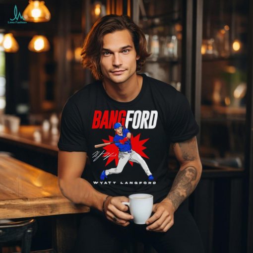 Wyatt Langford bangford Texas Rangers baseball signature shirt