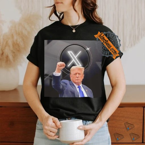 X Twitter and Donald Trump shirt
