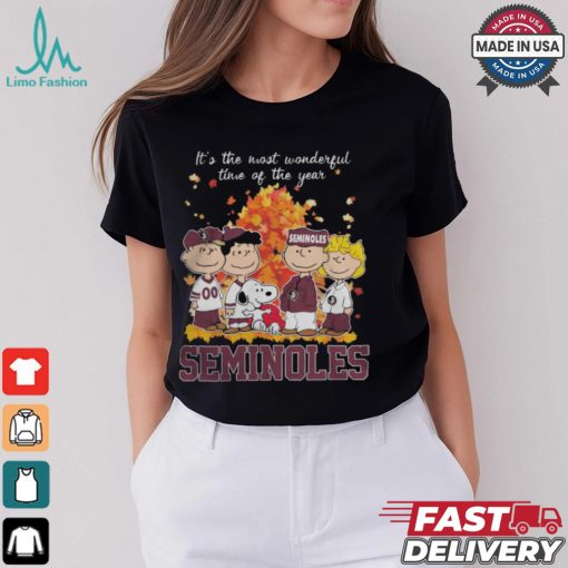 2024 Florida State Seminoles x Peanuts Snoopy Is The Most Wonderful Time Of The Year Shirt