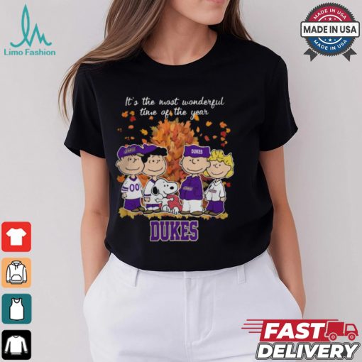 2024 James Madison Dukes x Peanuts Snoopy Is The Most Wonderful Time Of The Year Shirt