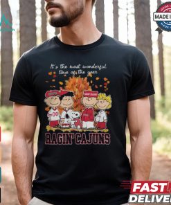 2024 Louisiana Ragin' Cajuns x Peanuts Snoopy Is The Most Wonderful Time Of The Year Shirt