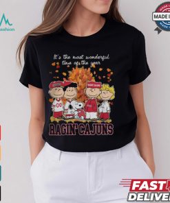 2024 Louisiana Ragin' Cajuns x Peanuts Snoopy Is The Most Wonderful Time Of The Year Shirt