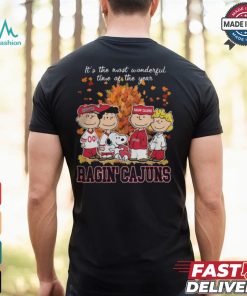 2024 Louisiana Ragin' Cajuns x Peanuts Snoopy Is The Most Wonderful Time Of The Year Shirt