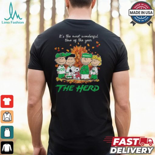 2024 Marshall Thundering Herd x Peanuts Snoopy Is The Most Wonderful Time Of The Year Shirt
