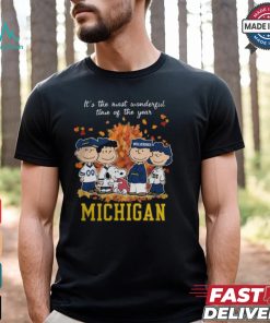 2024 Michigan Wolverines x Peanuts Snoopy Is The Most Wonderful Time Of The Year Shirt