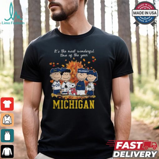 2024 Michigan Wolverines x Peanuts Snoopy Is The Most Wonderful Time Of The Year Shirt