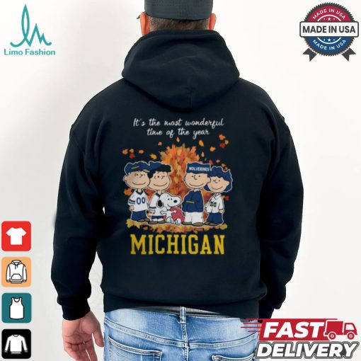 2024 Michigan Wolverines x Peanuts Snoopy Is The Most Wonderful Time Of The Year Shirt