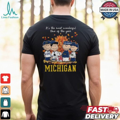 2024 Michigan Wolverines x Peanuts Snoopy Is The Most Wonderful Time Of The Year Shirt