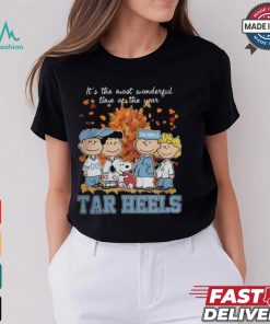 2024 North Carolina Tar Heels x Peanuts Snoopy Is The Most Wonderful Time Of The Year Shirt