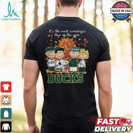 2024 Oregon Ducks x Peanuts Snoopy Is The Most Wonderful Time Of The Year Shirt