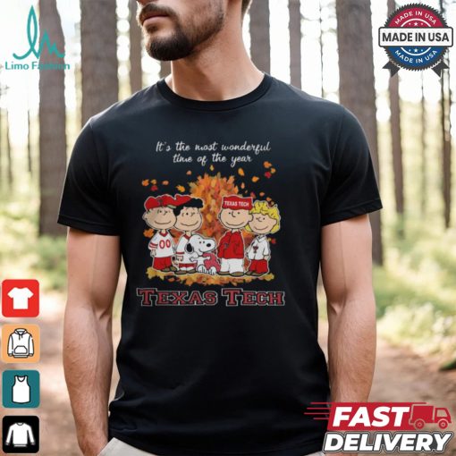 2024 Texas Tech Red Raiders x Peanuts Snoopy Is The Most Wonderful Time Of The Year Shirt