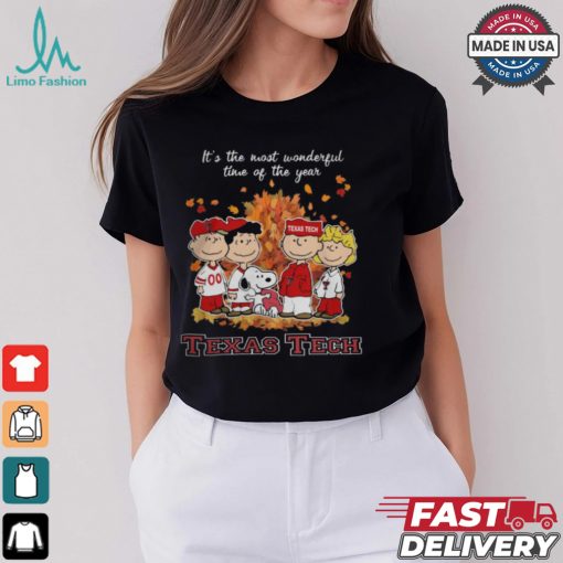 2024 Texas Tech Red Raiders x Peanuts Snoopy Is The Most Wonderful Time Of The Year Shirt