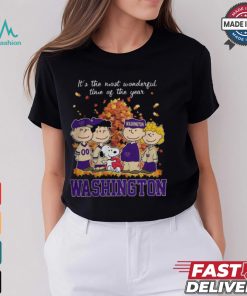 2024 Washington Huskies x Peanuts Snoopy Is The Most Wonderful Time Of The Year Shirt