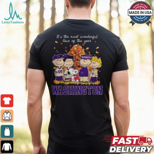 2024 Washington Huskies x Peanuts Snoopy Is The Most Wonderful Time Of The Year Shirt